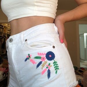 White Jean Shorts